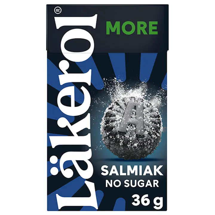 Läkerol More Salmiak sokeriton pastilli 30g