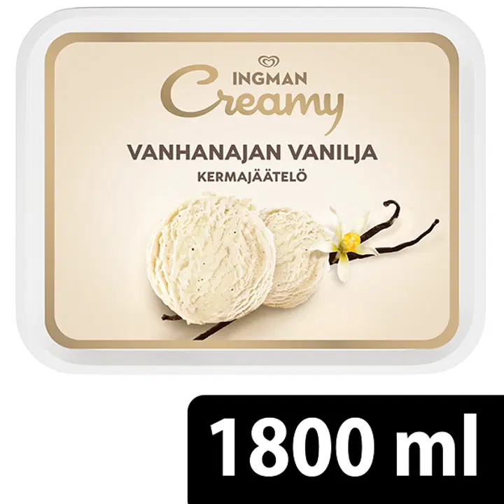 Ingman Creamy Vanhanajan Vanilja Jäätelö 1800ml/900g