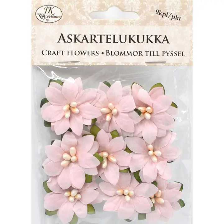 J.K. Primeco askartelukukka vaaleanpunainen 9kpl