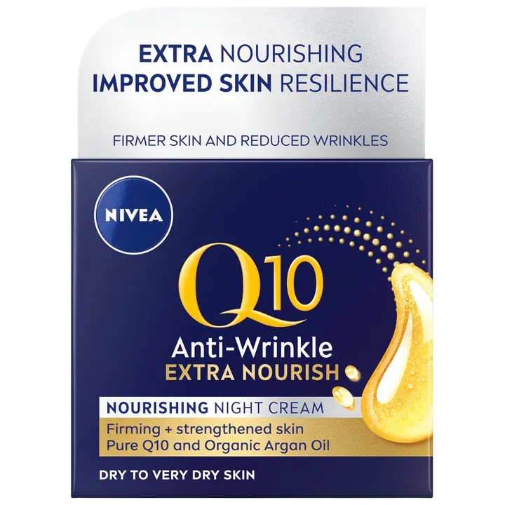 NIVEA 50ml Q10 Anti-Wrinkle Extra Nourish Night Cream -yövoide