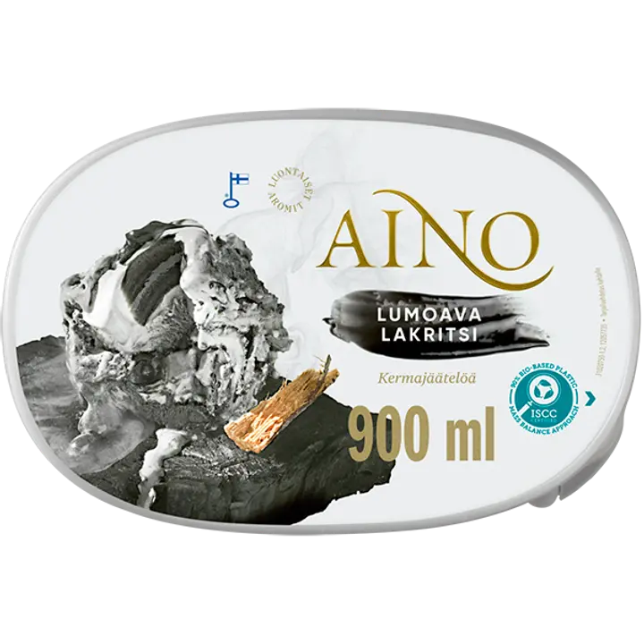 Aino Lumoava Lakritsi kermajäätelö kotipakkaus 504g/900ml