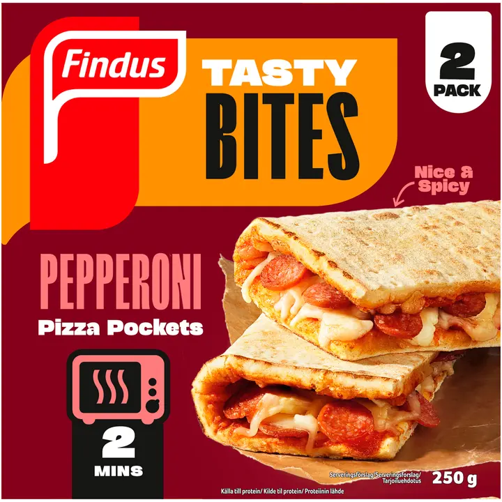 Findus Pizza pockets Pepperoni 250g, pakaste