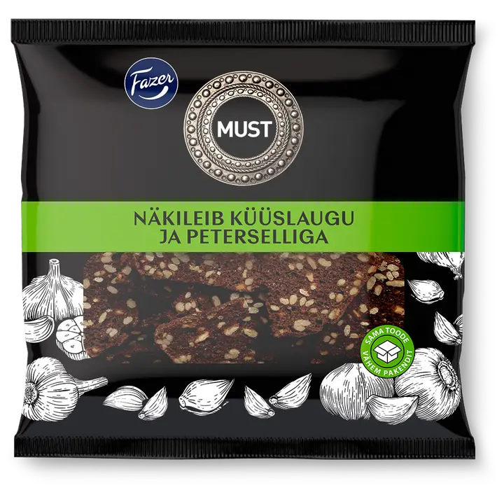 Fazer must näkileib küüslaugu ja peterselliga 150 g