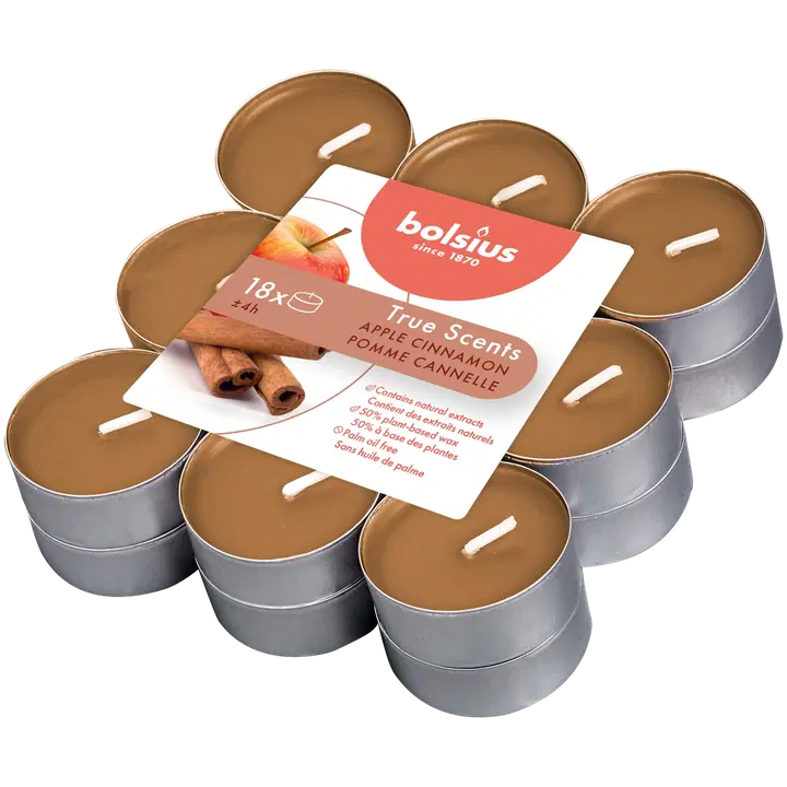 Bolsius True Scents – tuoksulämpökynttilät – Cinnamon – vaaleanruskea – 18 kpl/pakkaus