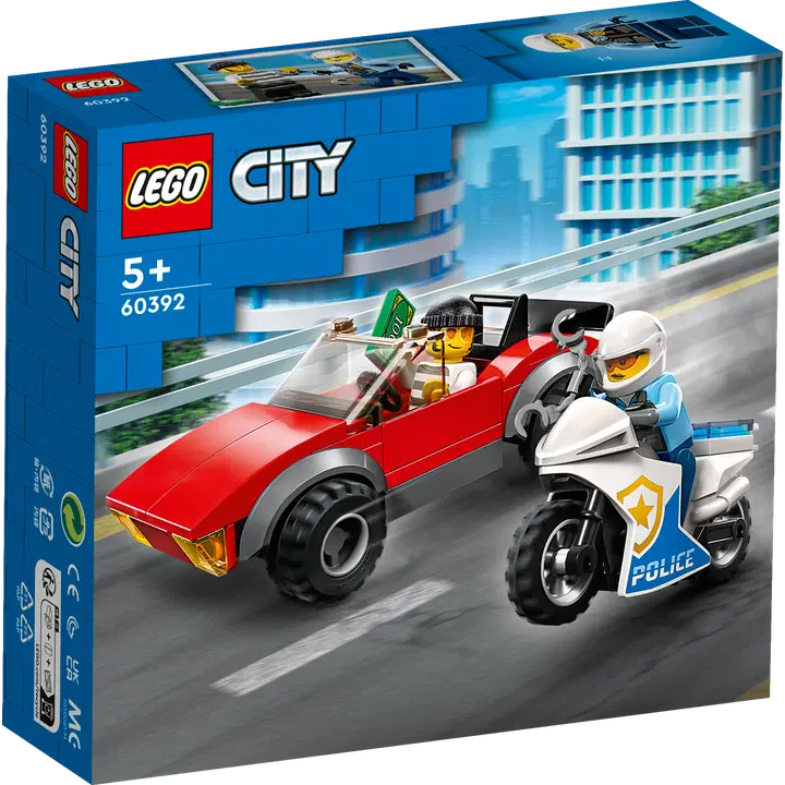 LEGO City Police 60392 - Moottoripyöräpoliisi takaa-ajossa