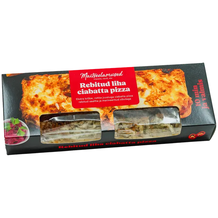 MAITSEELAMUSED Rebitud liha ciabatta pizza 225 g