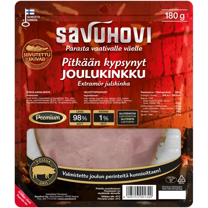 Savuhovi Pitkään kypsynyt joulukinkku 180g