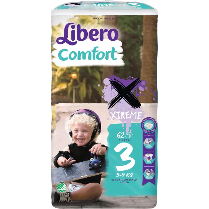 Libero Comfort Xtreme teippivaippa 5-9kg, koko 3, 62kpl