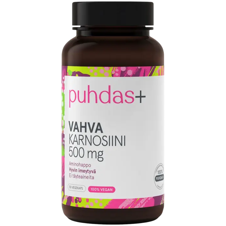 Puhdas+ Vahva Karnosiini 500 mg 50 vegekaps