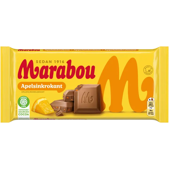 Marabou  Apelsinkrokant  Suklaalevy 200g