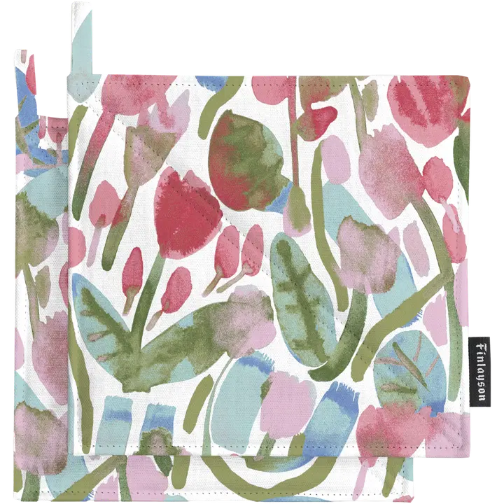 Finlayson patalappu Kumpula 2kpl 22x22 cm valkoinen/punainen/aqua