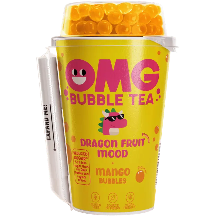 OMG Bubble Tea kuplatee lohikäärmehedelmä ja mango 0,265 ml