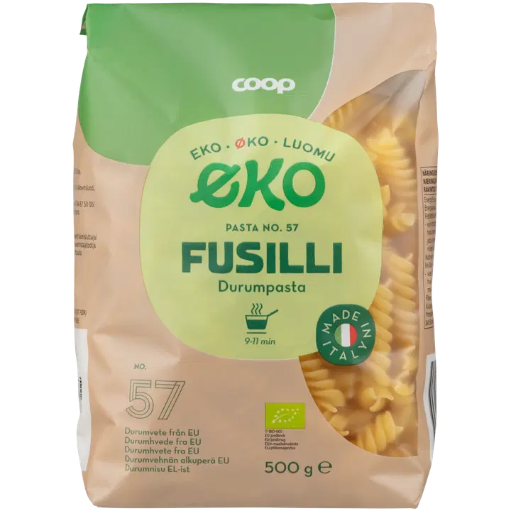 Coop Fusilli pasta luomu 500 g
