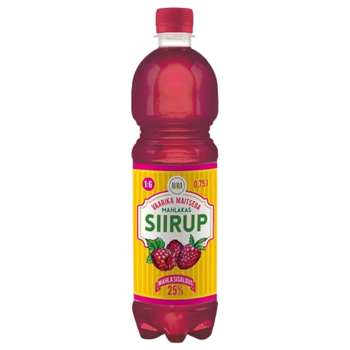 Aura vaarika maitsega siirup 750ml
