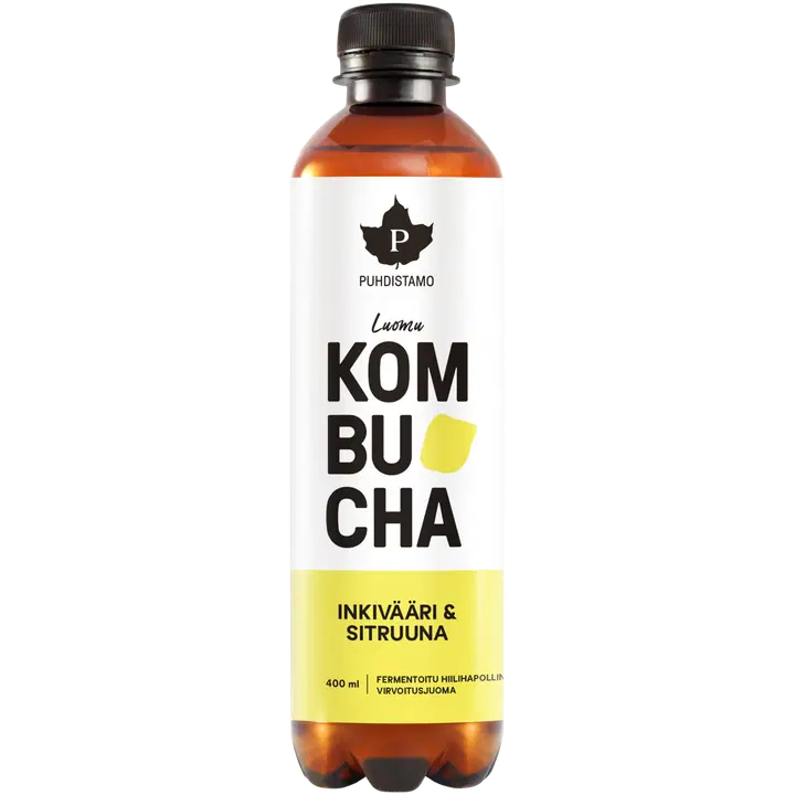 Puhdistamo Luomu Kombucha Inkivääri-Sitruuna 400 ml