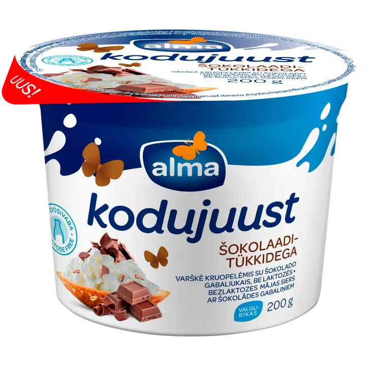 Alma laktoosivaba kodujuust šokolaaditükkidega, 200 g
