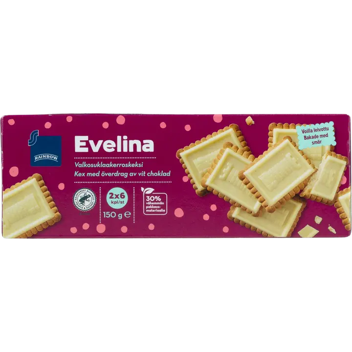 Rainbow Evelina valkosuklaakerroskeksi 150 g