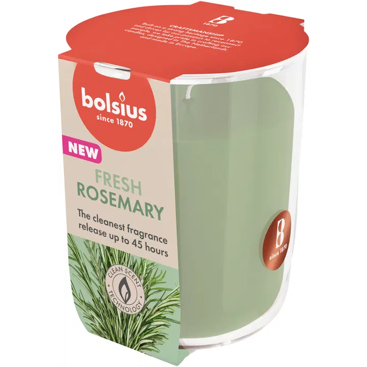 Bolsius True Scents - tuoksukynttilä lasipurkissa - Rosemary – vihreä – suuri