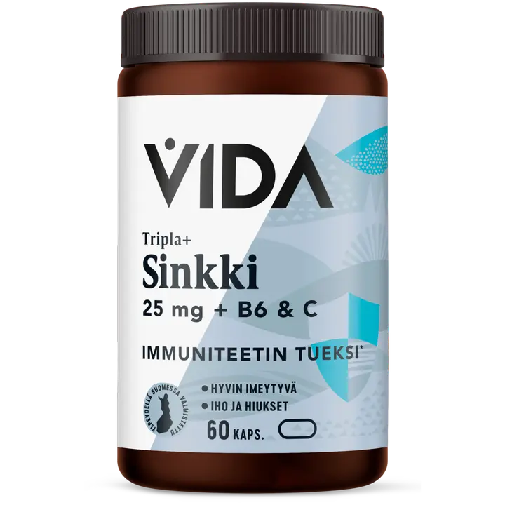 Vida sinkkivalmiste Tripla+ Sinkki 60 kaps/30g
