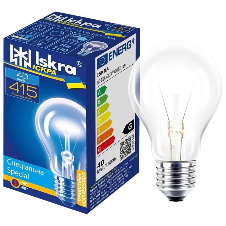 HõHõõglamp 40W E27 pall klaar