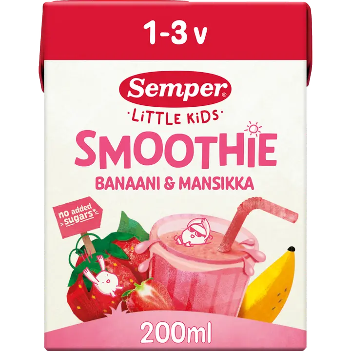 Semper smuuti banaani-maasika 200 ml, alates 12-elukuust
