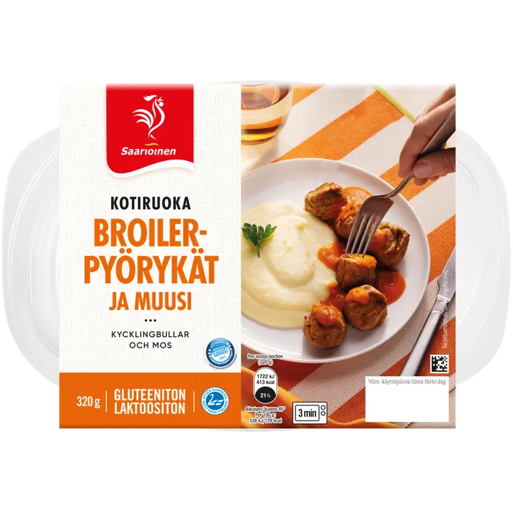 Saarioinen Broilerpyörykät ja muusi 320g