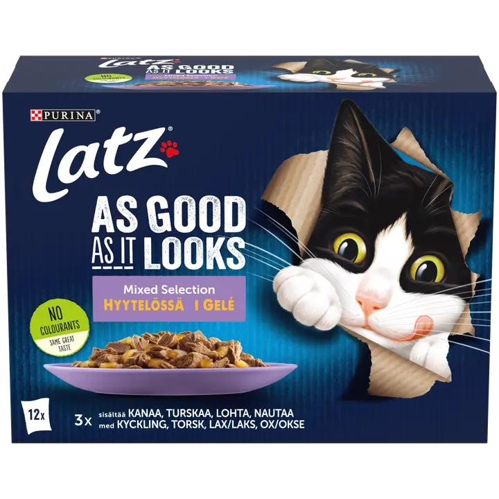 Latz Agail 12x85g Mixed lajitelma hyytelössä 4 varianttia kissanruoka