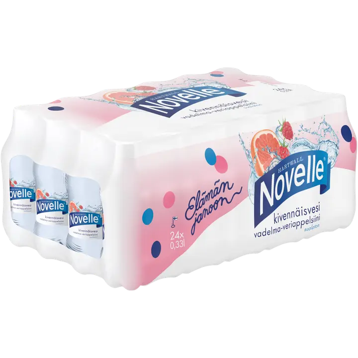 24 x Hartwall Novelle Vadelma-veriappelsiini kivennäisvesi 0,33 l