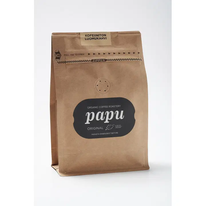 Paahtimo Papu KOFEIINITON luomukahvi 250g wieniläispaahto papu
