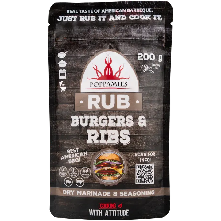 Poppamies Rub Burgers & Ribs mausteseos 200g