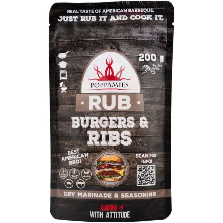 Poppamies Rub Burgers & Ribs mausteseos 200g