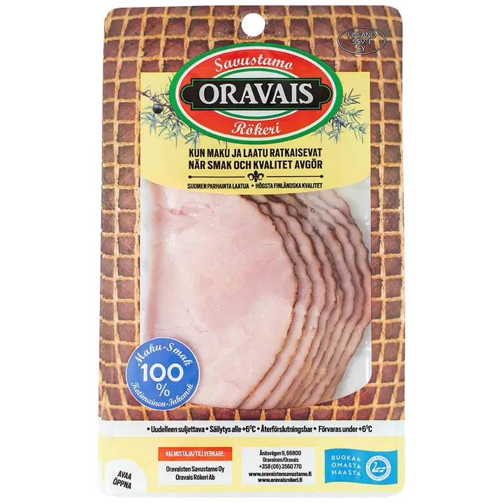 Oravais Savustettu kinkku, viipaleet 150g