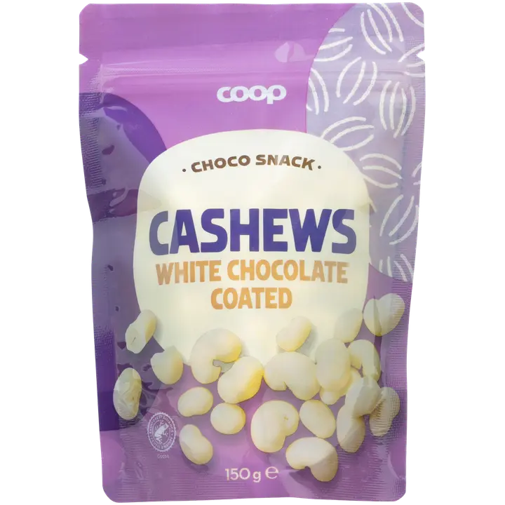 Coop valkosuklaacashewpähkinät 150 g