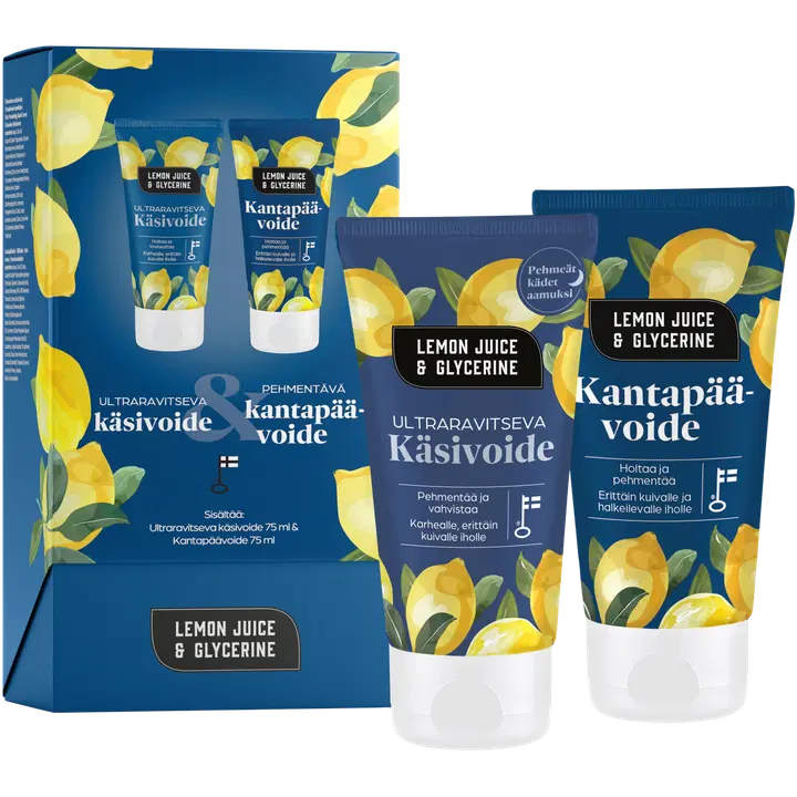 Lemon Juice & Glycerine Lahjapakkaus Ultraravitseva käsivoide ja Pehmentävä jalkavoide