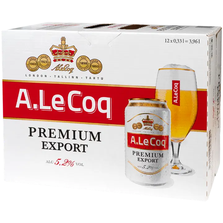 A. Le Coq Premium Export õlu 5,2%vol 12x330 ml