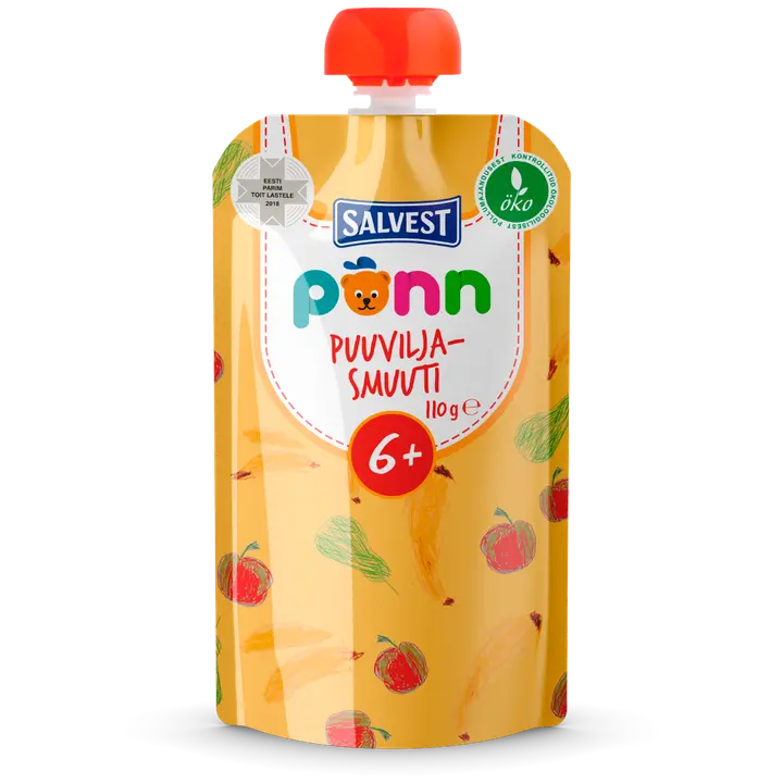 Põnn puuviljasmuuti 110 g, öko, alates 6-elukuust