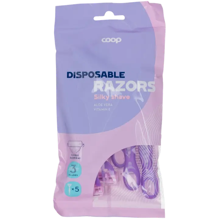 Ühekordsed raseerijad Coop Silky Shave 3-tera 5tk