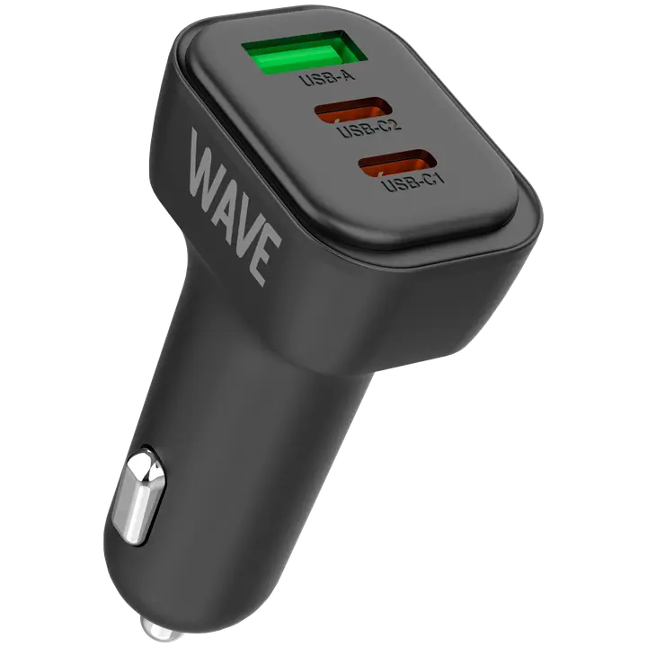 Laadija autosse 1xUSB-A+2xUSB-C 60W