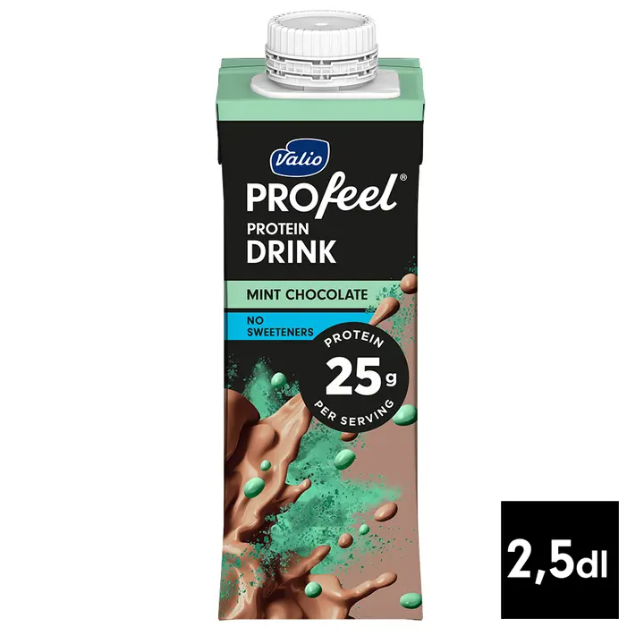 Valio PROfeel® proteiinijuoma minttukaakao 250 ml UHT laktoositon