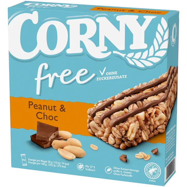 Corny Free 6-pakk maapähkli-šokolaadi 120g