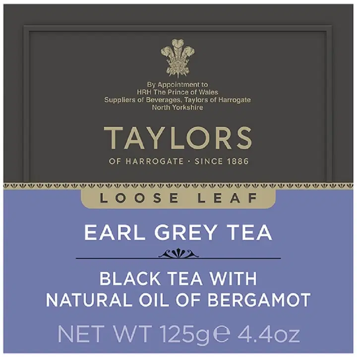 Taylors of Harrogate Earl Grey musta irtotee 125g