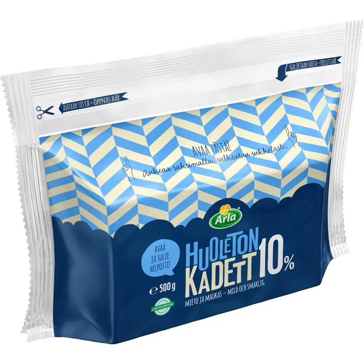 Arla Tolkuttomat Juustot Huoleton Kadett 10% 500 g