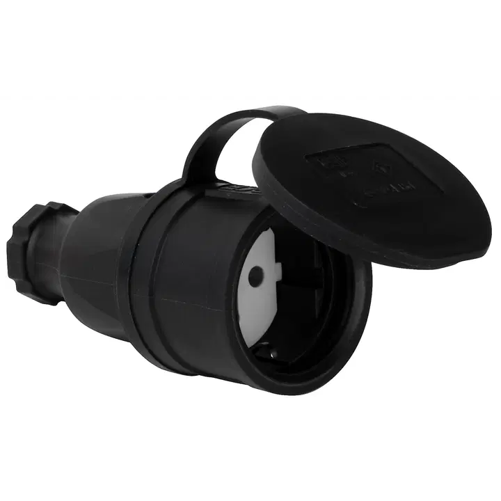 Gelia jatkopistorasia kumia maadoitettu IP44 musta