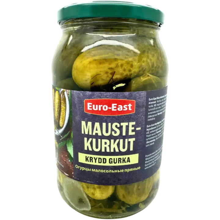 Euro-East maustekurkut, kevyesti suolatut 860g/460g