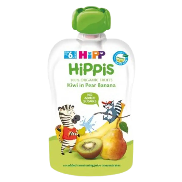 Hipp Hippis kiivi-pirni-banaanipüree 100 g, öko, alates 6-elukuust