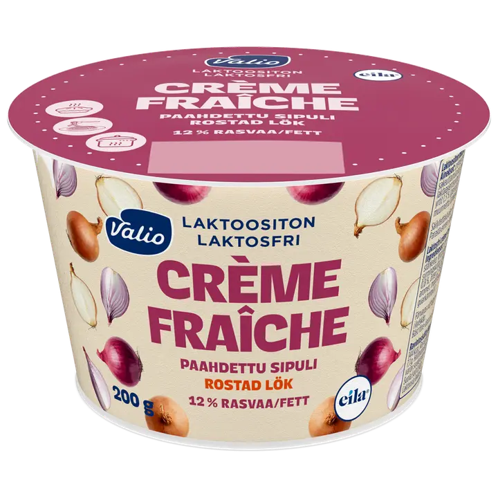 Valio crème fraîche 12 % paahdettu sipuli 200 g laktoositon