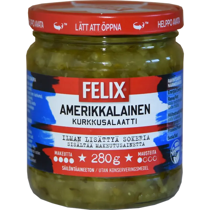Felix Amerikkalainen ilman lisättyä sokeria kurkkusalaatti 280g