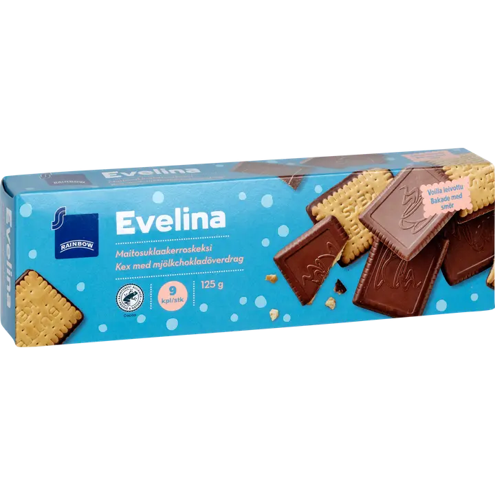 Rainbow 125g Evelina maitosuklaakeksi