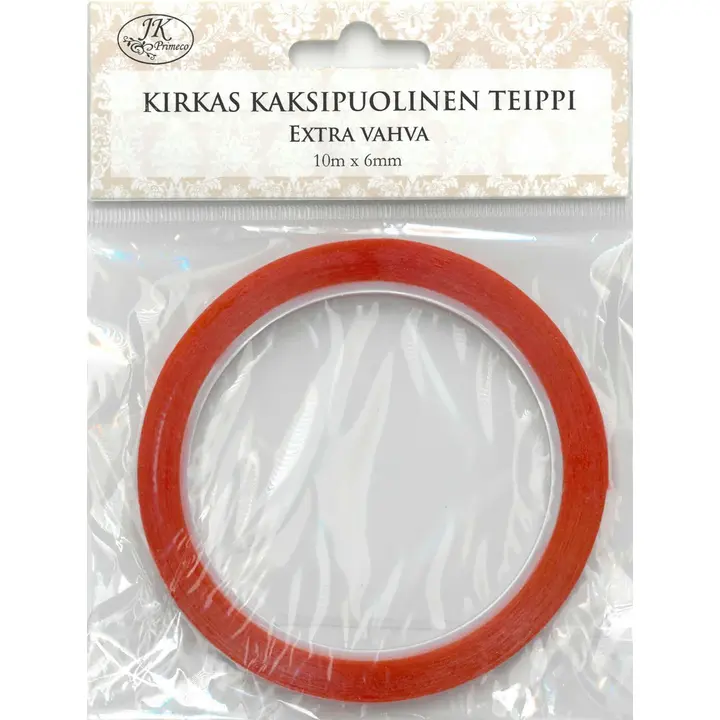 J.K. Primeco teippi kirkas extravahva 10mx6mm 2-puolinen