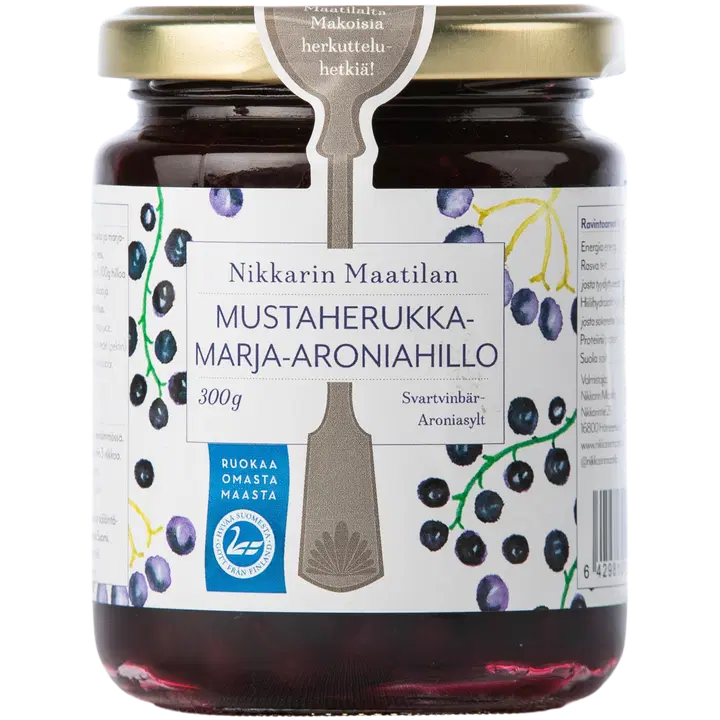 Nikkarin Maatilan Mustaherukka-marja-aroniahillo 300g